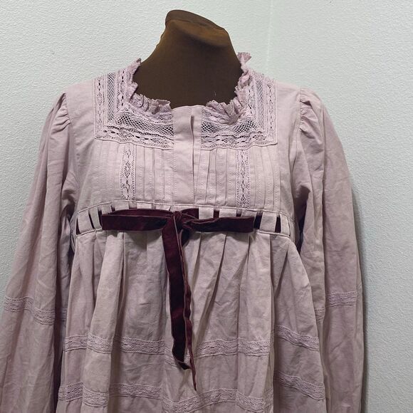 Free People Tea Time Mini Dress in Pale Mauve Size Small - Picture 3 of 10